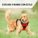 Coleira Peitoral Ajustável com 2 Fivelas para Guias